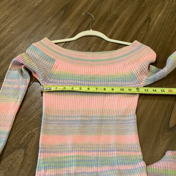 Daily Practice by Anthropologie Ribbed long sleeve stripe Sweater midi Dress S - Picture 8 of 12